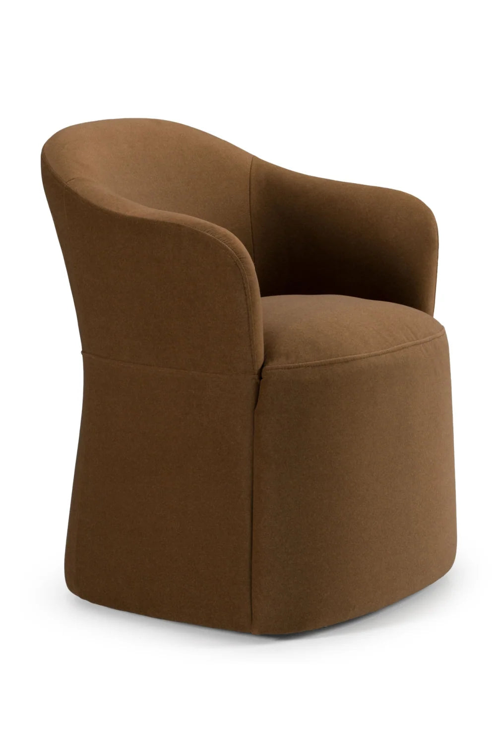 Luxury Brown Wheeled Modern Dining Armchair European Style for Villa