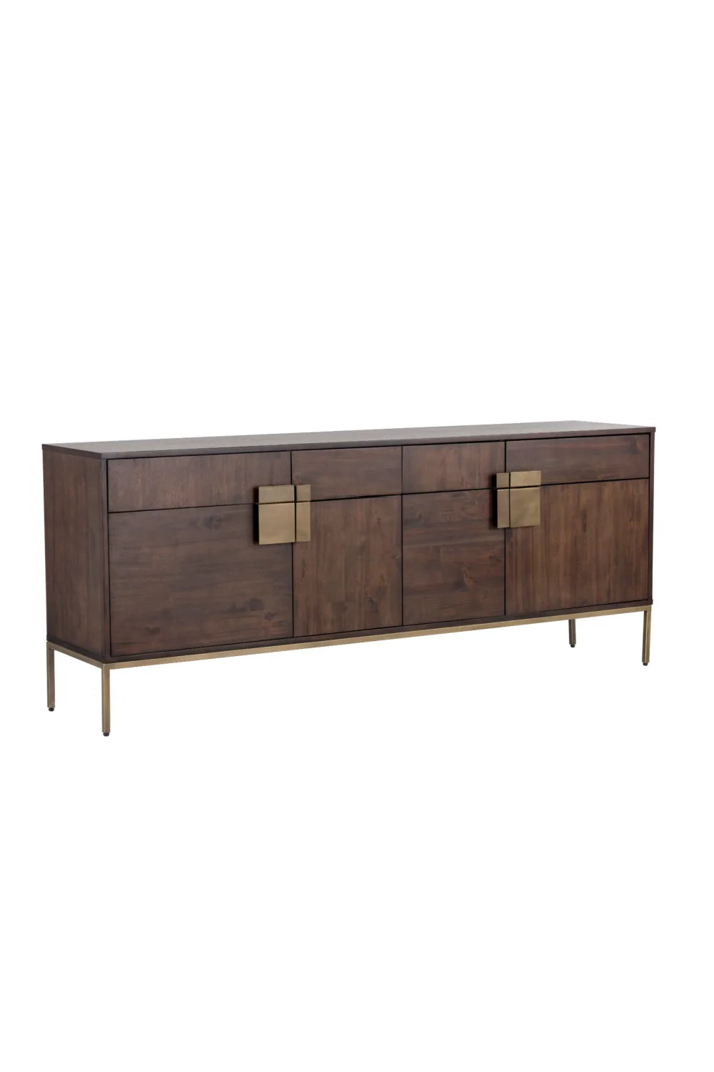 Luxury Brown Wood 4-Drawer Sideboard European Style for Villa