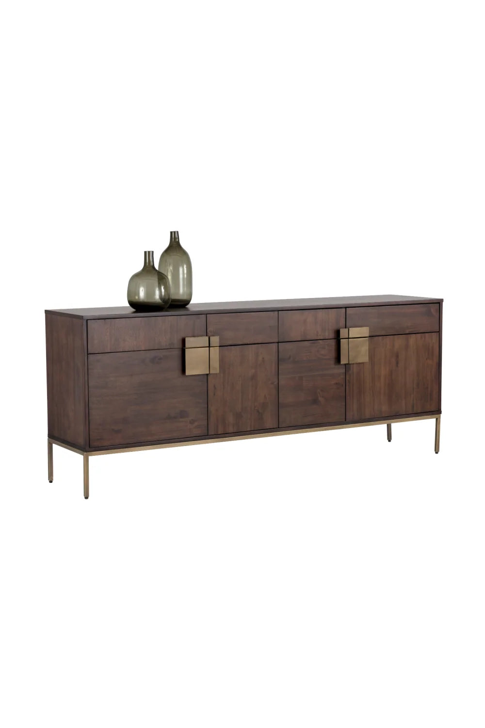 Luxury Brown Wood 4-Drawer Sideboard European Style for Villa
