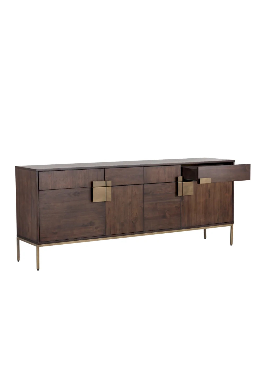 Luxury Brown Wood 4-Drawer Sideboard European Style for Villa