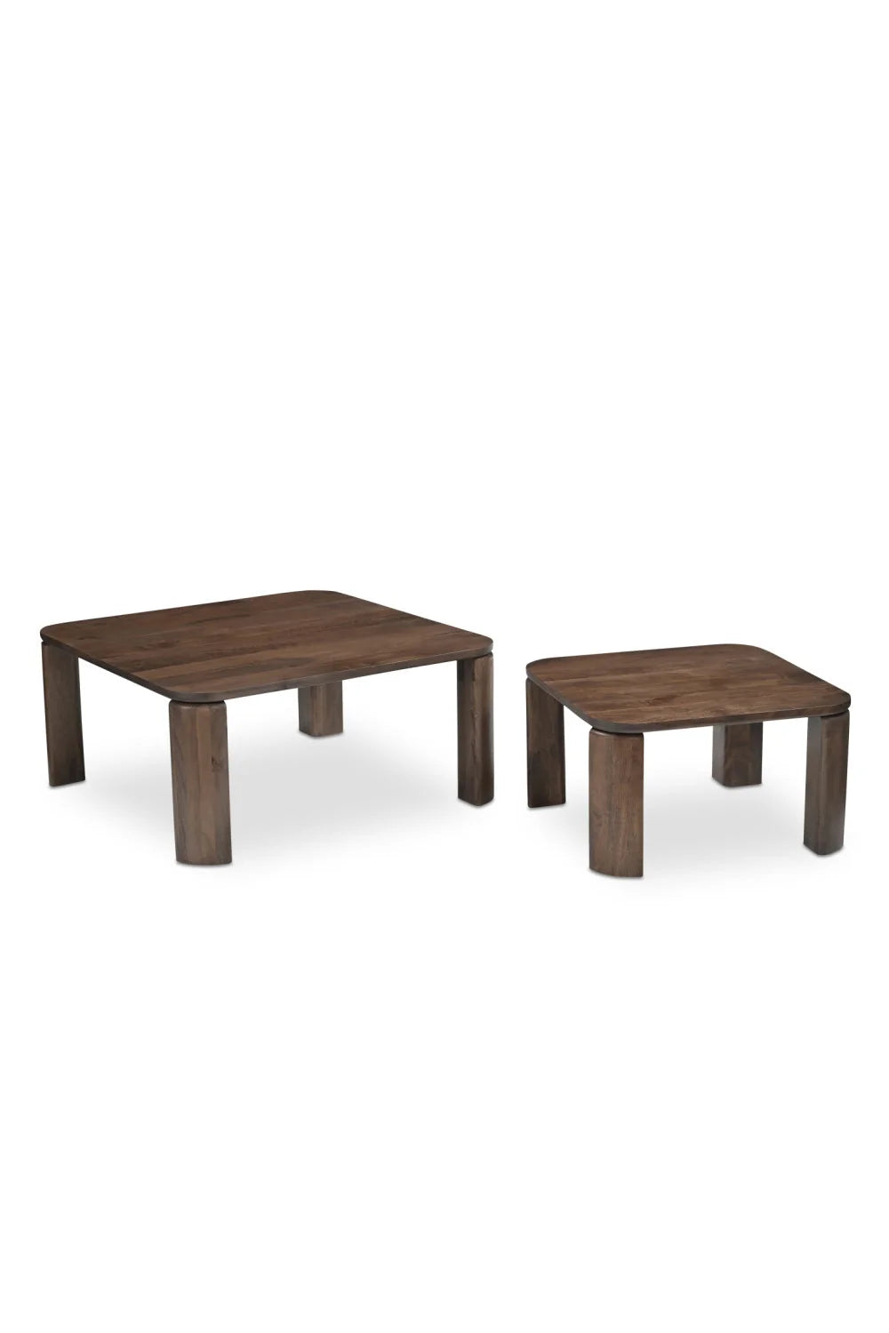 Luxury Brown Wood Nesting Coffee Table Modern Italian Style for Villa