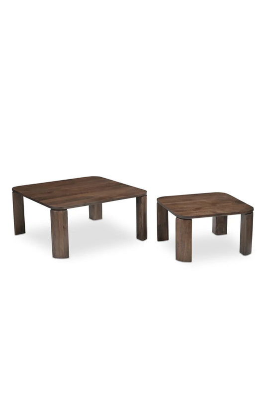 Luxury Brown Wood Nesting Coffee Table Modern Italian Style for Villa