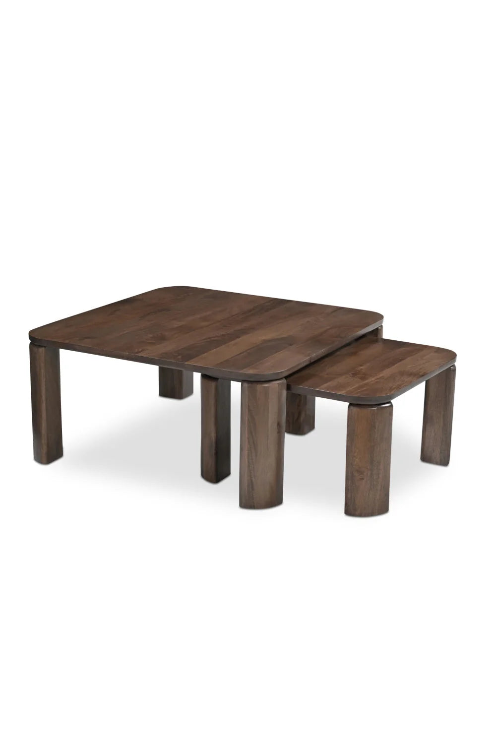 Luxury Brown Wood Nesting Coffee Table Modern Italian Style for Villa