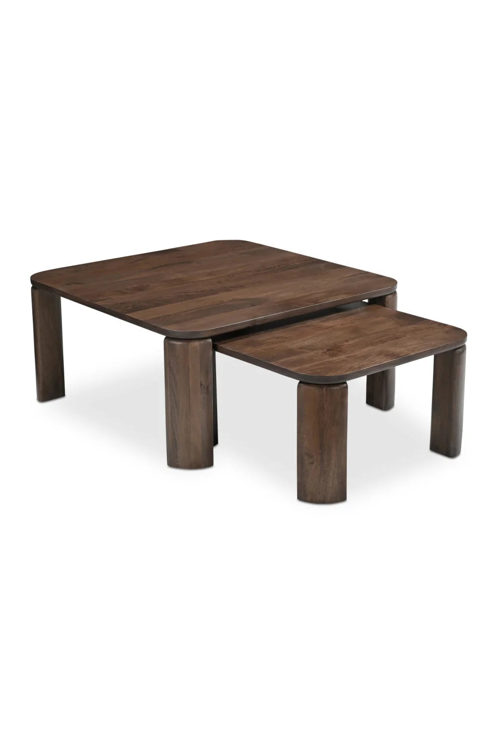 Luxury Brown Wood Nesting Coffee Table Modern Italian Style for Villa