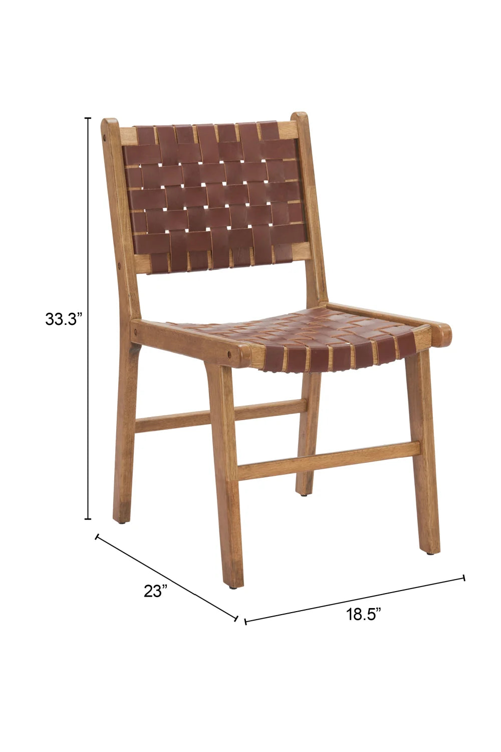 Luxury Brown Woven Leather Dining Chair European Style for Villa