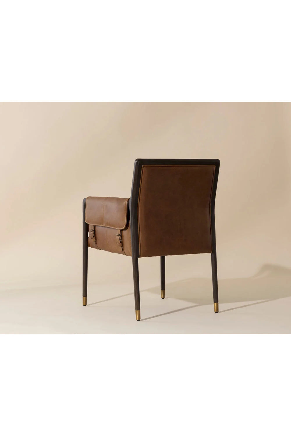 Luxury Buckle Flap Leather Modern Dining Armchair European Style for Villa