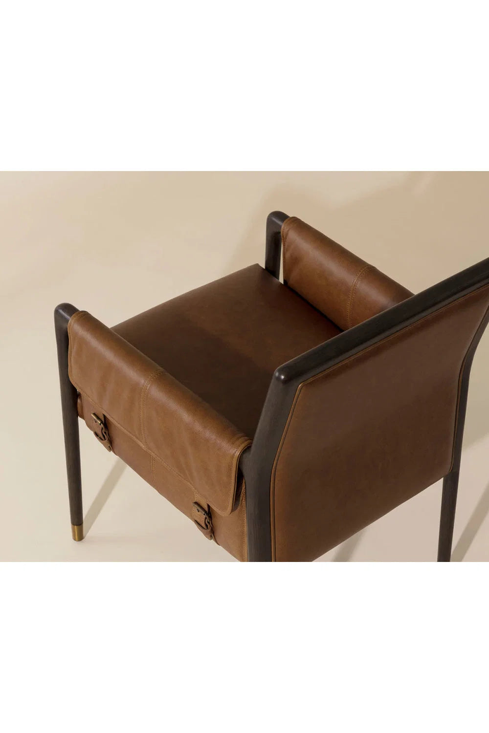 Luxury Buckle Flap Leather Modern Dining Armchair European Style for Villa