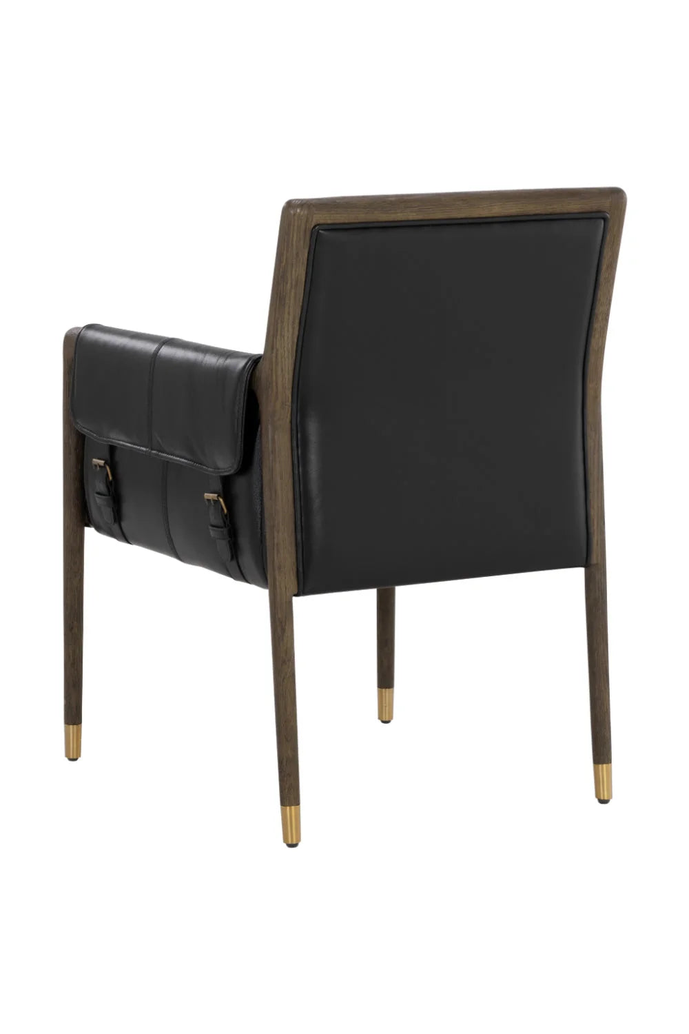Luxury Buckle Flap Leather Modern Dining Armchair European Style for Villa