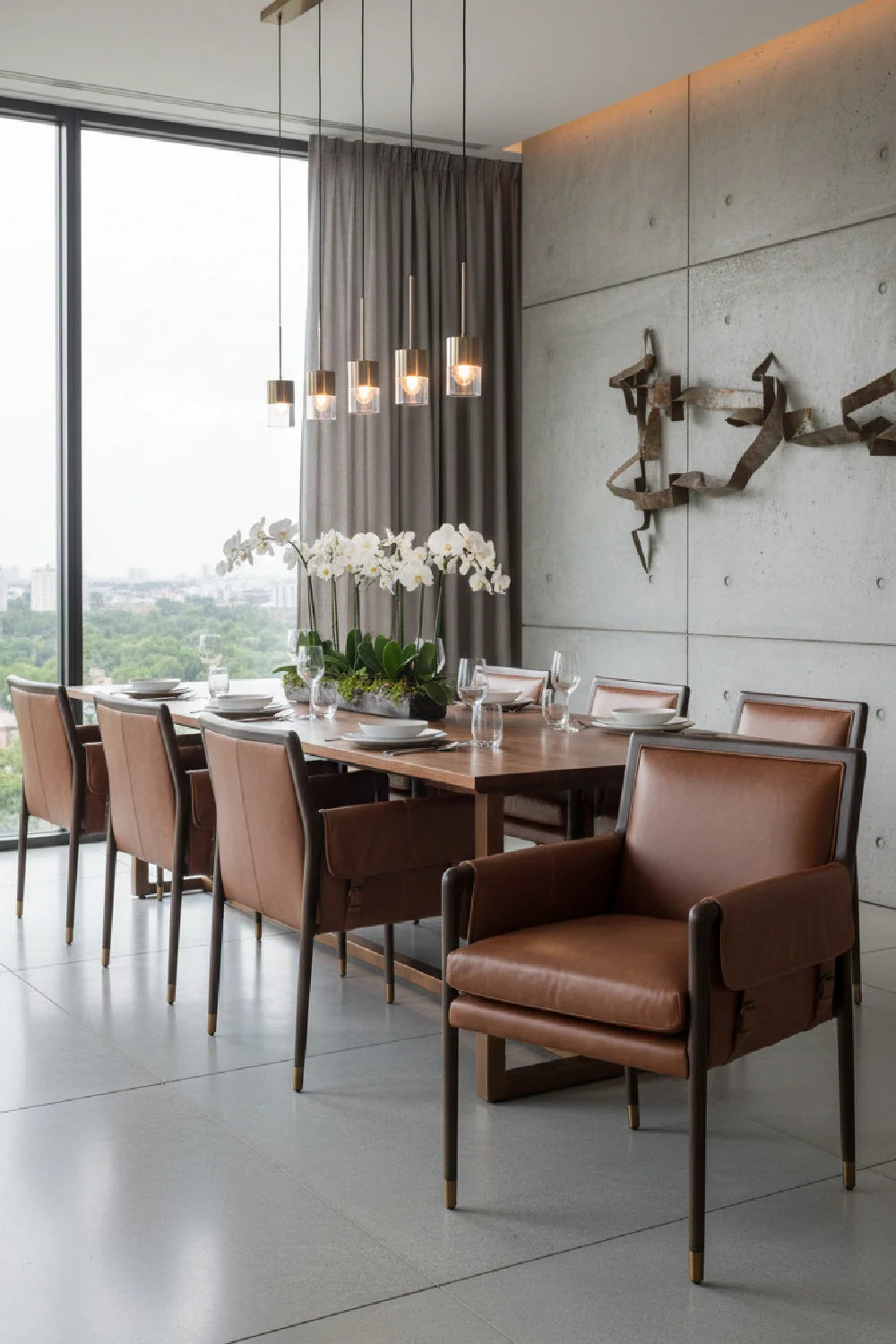 Luxury Buckle Flap Leather Modern Dining Armchair European Style for Villa