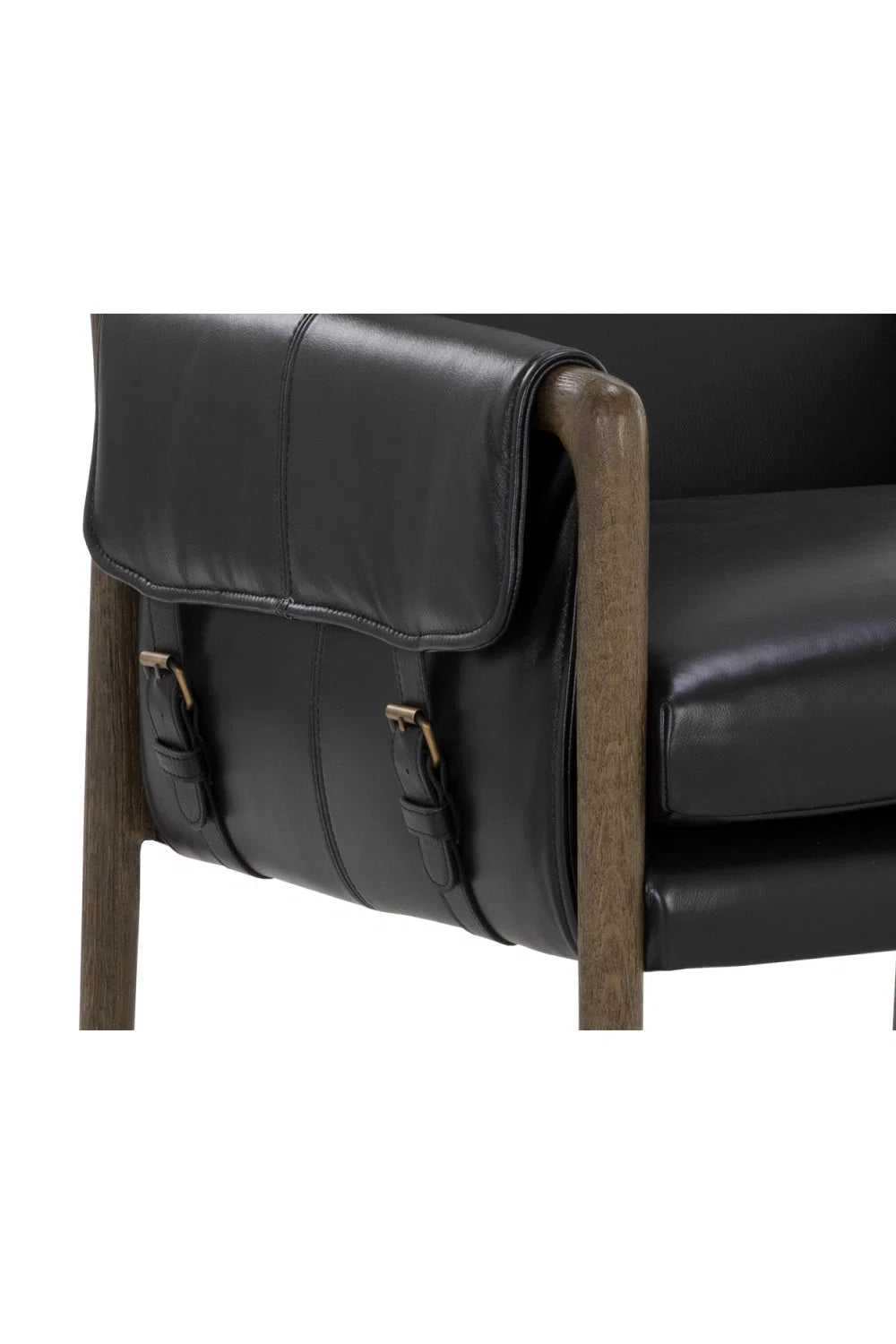 Luxury Buckle Flap Leather Modern Dining Armchair European Style for Villa