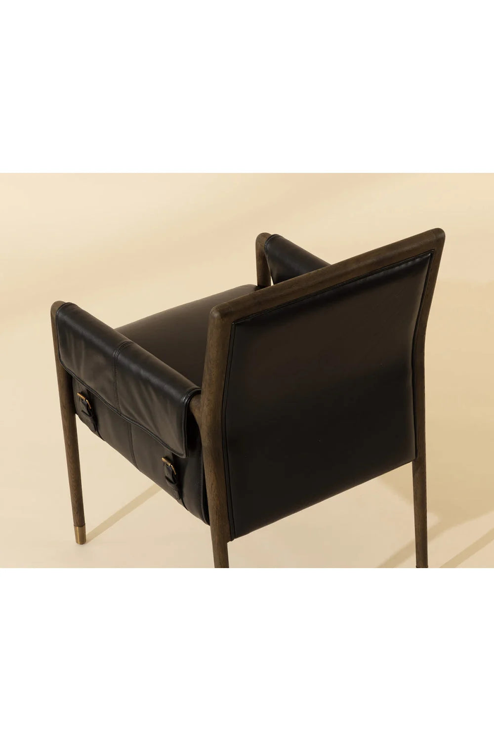 Luxury Buckle Flap Leather Modern Dining Armchair European Style for Villa