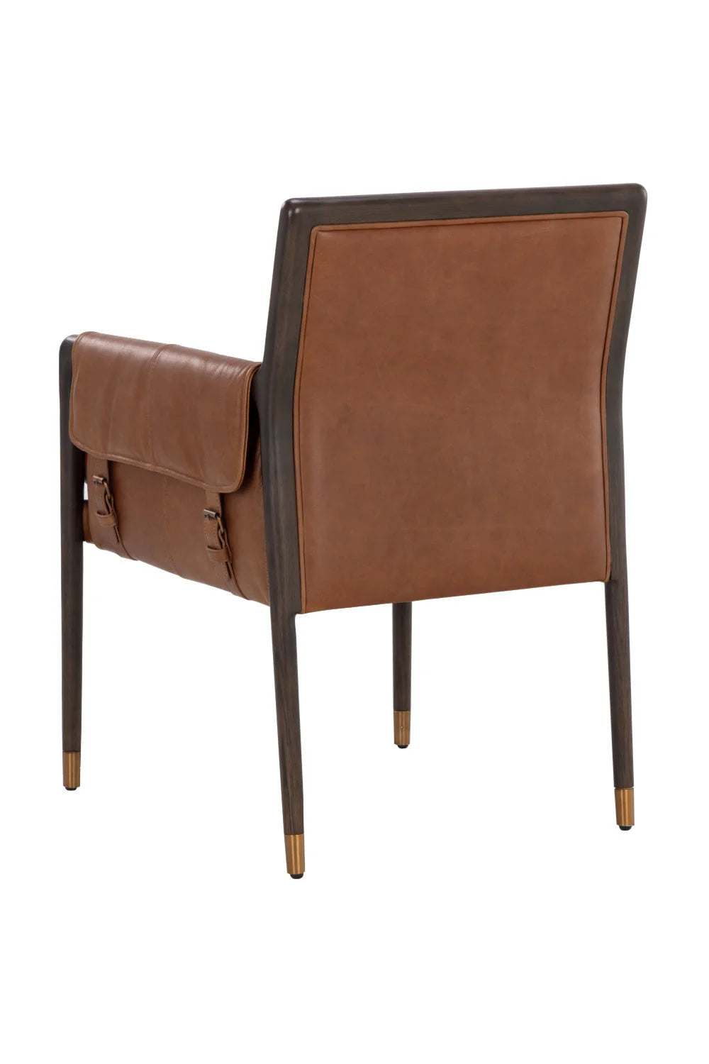 Luxury Buckle Flap Leather Modern Dining Armchair European Style for Villa