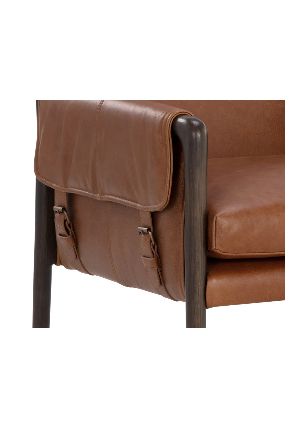 Luxury Buckle Flap Leather Modern Dining Armchair European Style for Villa