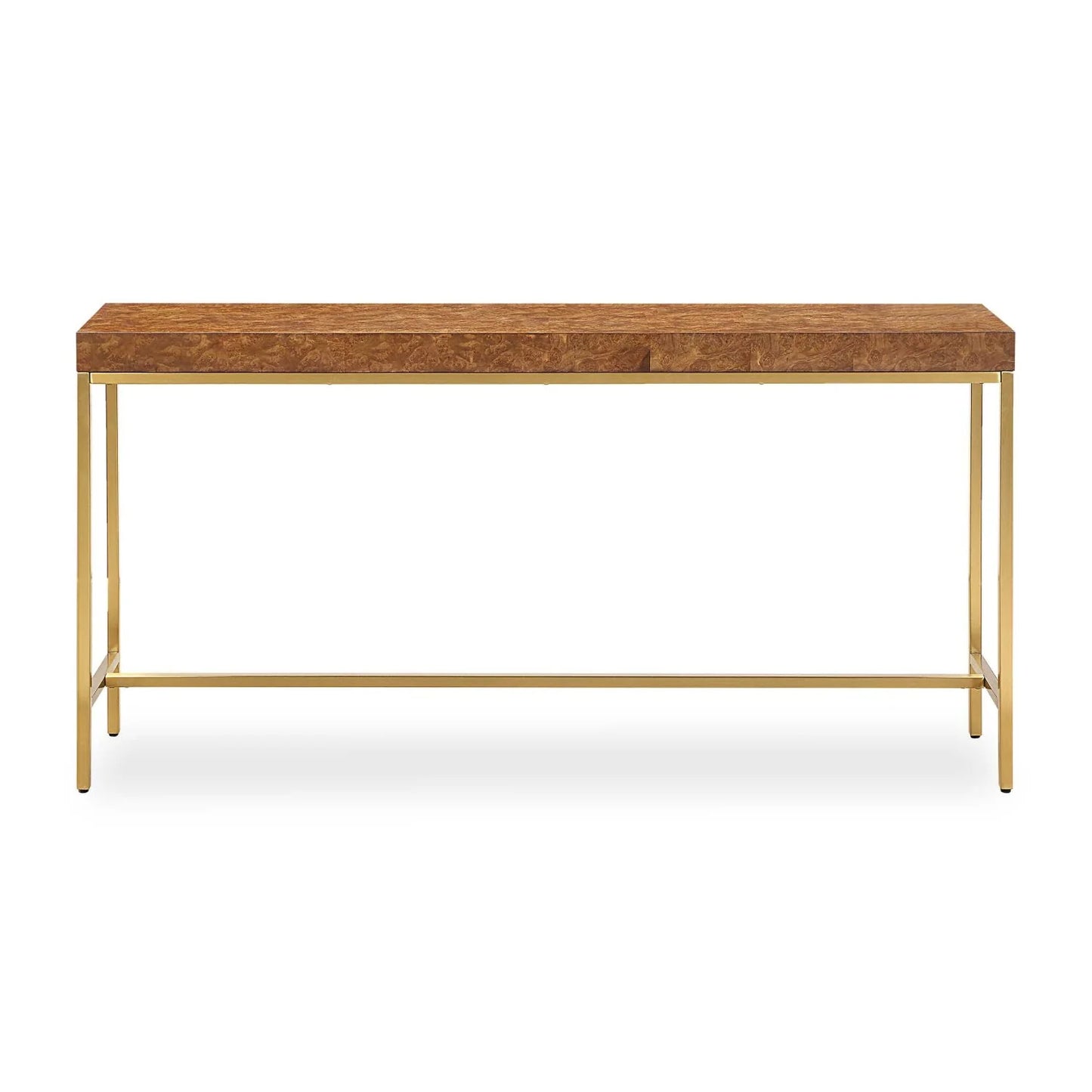 Luxury Burl Veneer Console Table Modern Italian Style for Villa