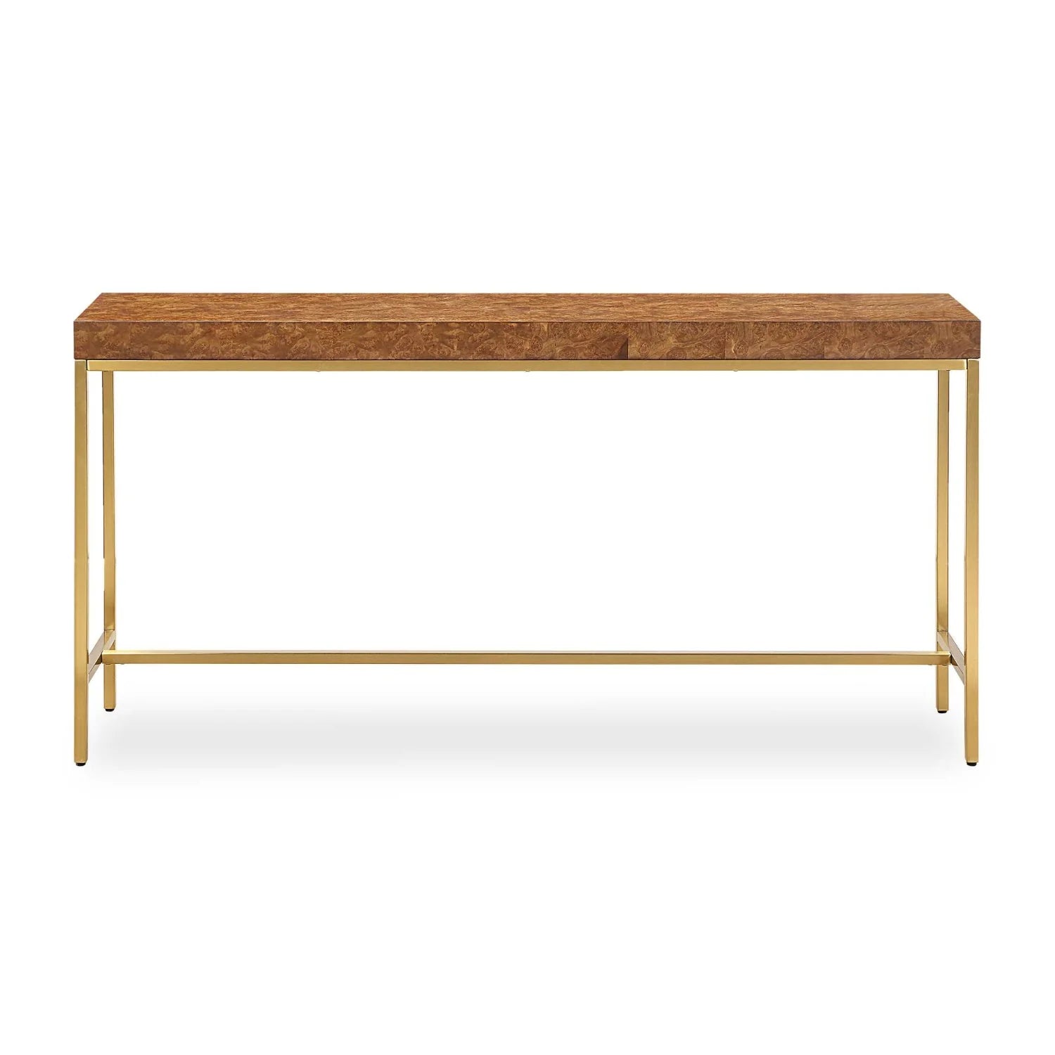 Luxury Burl Veneer Console Table Modern Italian Style for Villa