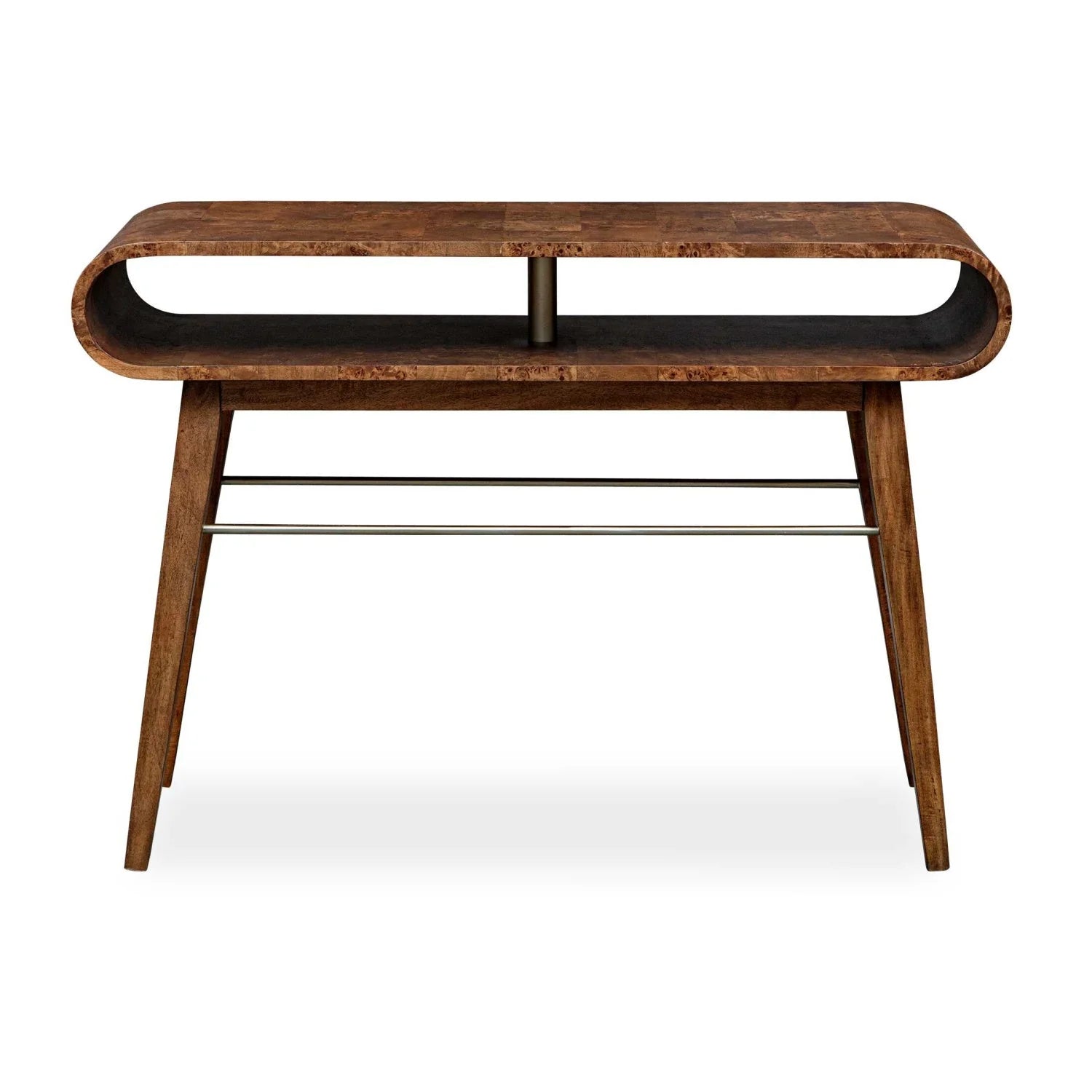 Luxury Burl Veneer Console Table Modern Italian Style for Villa