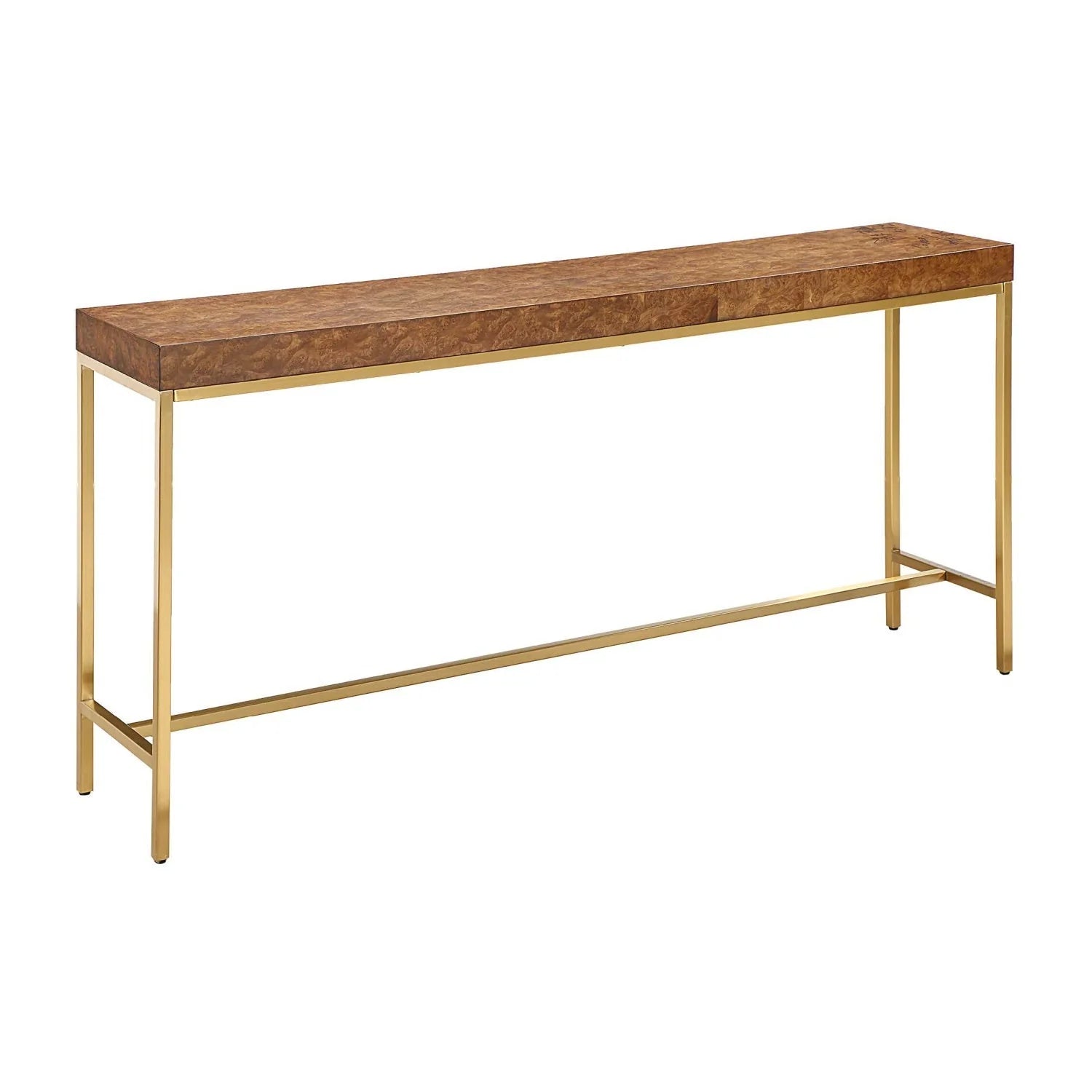 Luxury Burl Veneer Console Table Modern Italian Style for Villa