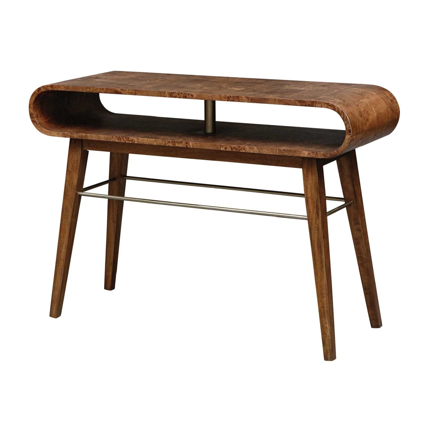Luxury Burl Veneer Console Table Modern Italian Style for Villa