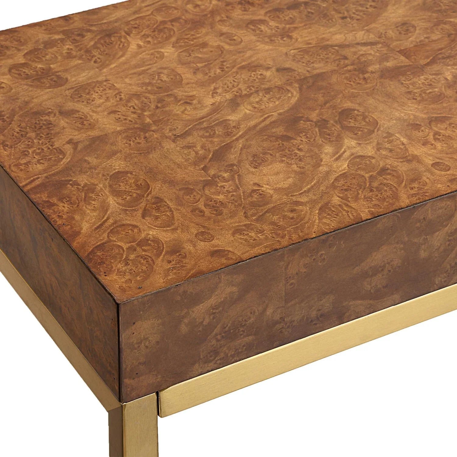 Luxury Burl Veneer Console Table Modern Italian Style for Villa