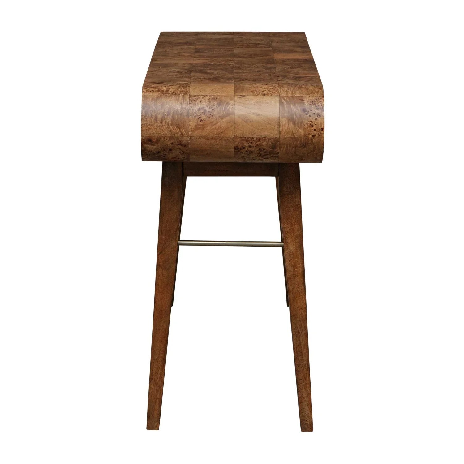 Luxury Burl Veneer Console Table Modern Italian Style for Villa