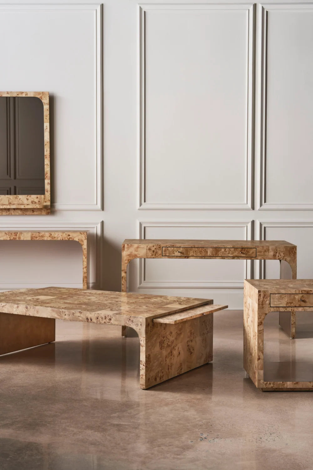 Luxury Burlesque Mappa Burl Cocktail Table Modern Italian Style for Villa