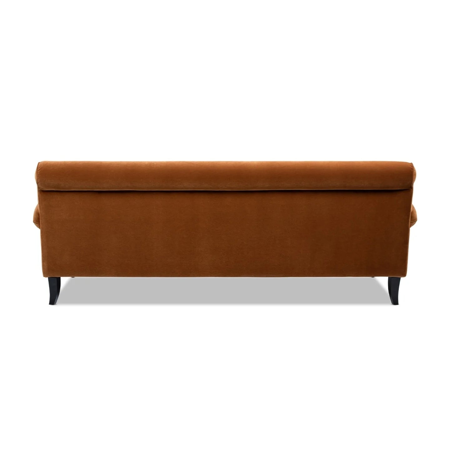 Luxury Burnt Orange Velvet Three-Cushion Sofa Modern Italian Style for Villa