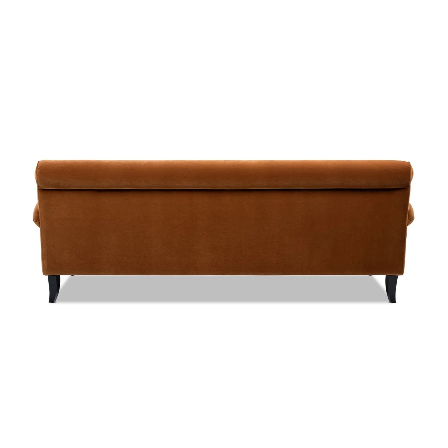 Luxury Burnt Orange Velvet Three-Cushion Sofa Modern Italian Style for Villa
