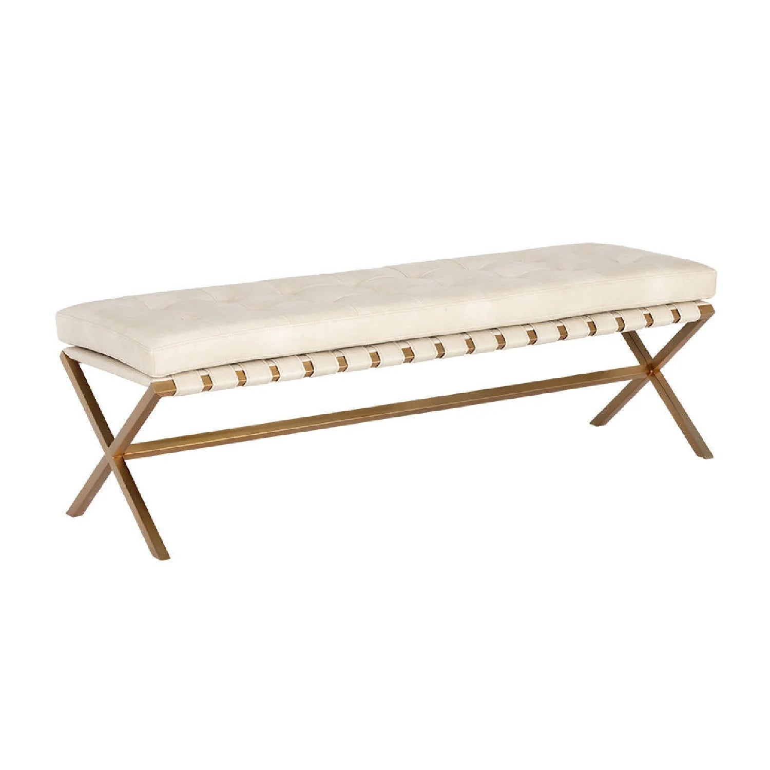 Luxury Button Tufted Bench European Style for Villa