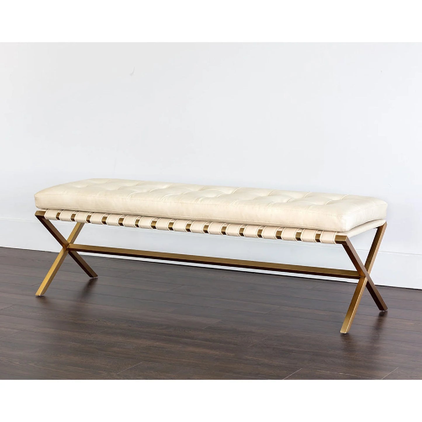 Luxury Button Tufted Bench European Style for Villa