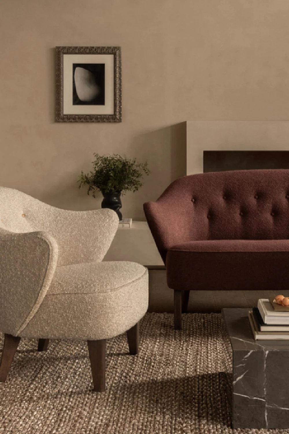 Luxury Button-Tufted Fabric Sofa Modern Italian Style for Villa