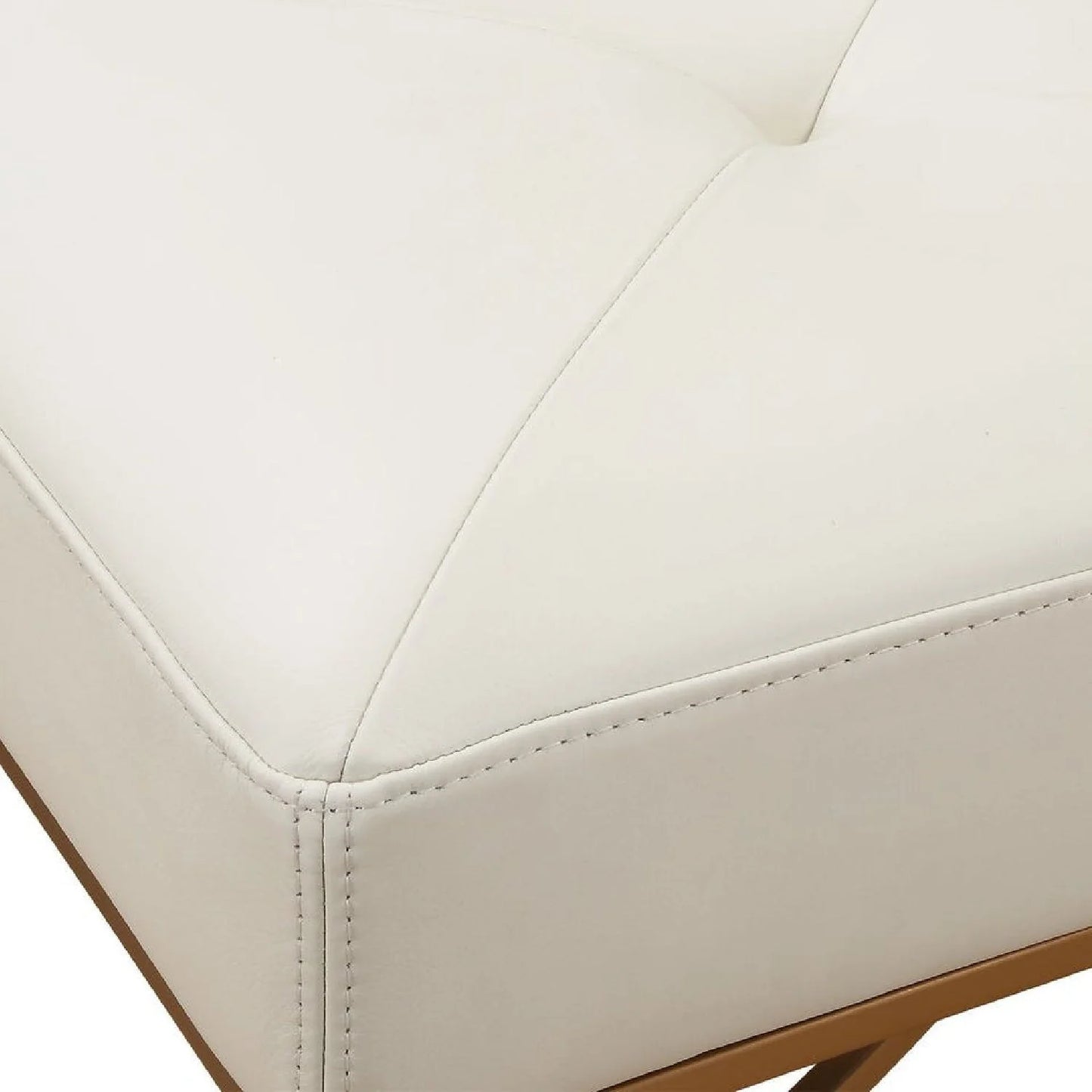 Luxury Button Tufted Leather Bench European Style for Villa