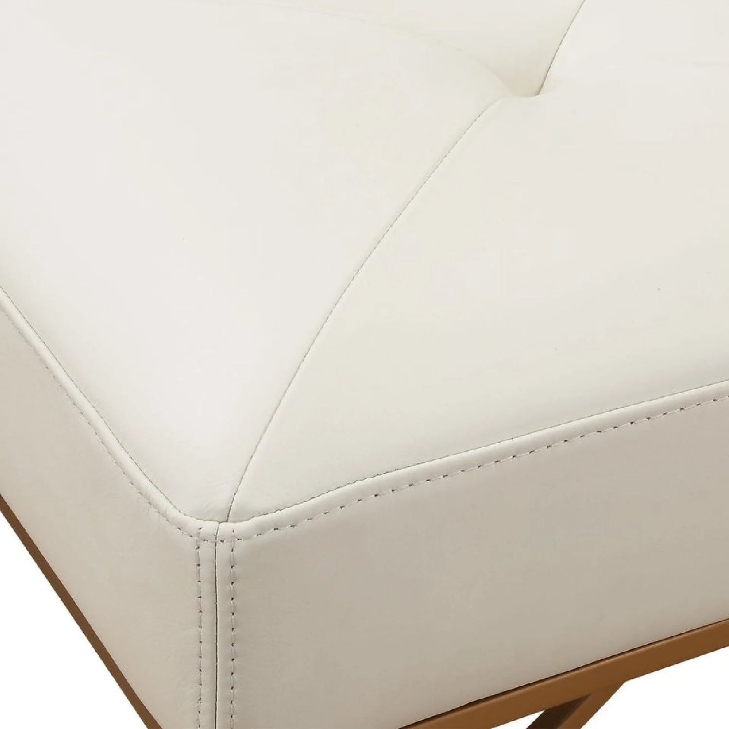 Luxury Button Tufted Leather Bench European Style for Villa