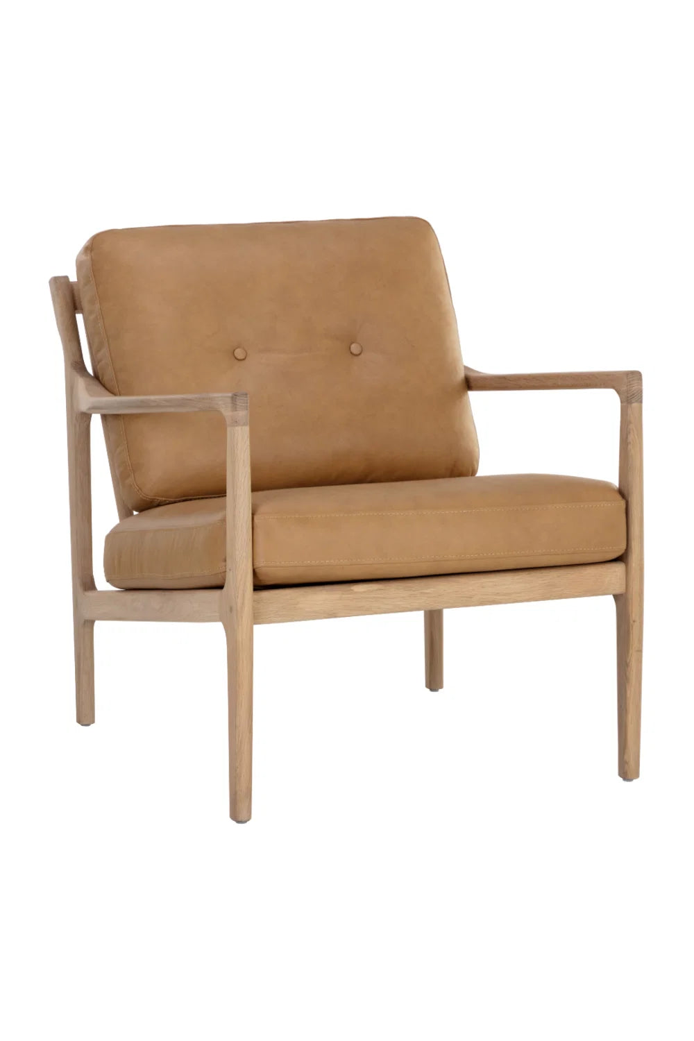 Luxury Button-Tufted Leather Lounge Chair Modern Italian Style for Villa