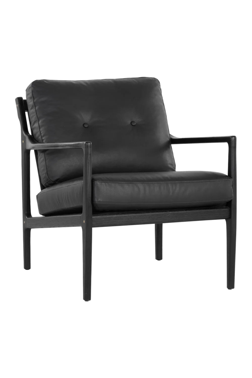 Luxury Button-Tufted Leather Lounge Chair Modern Italian Style for Villa