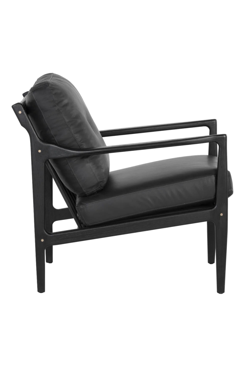 Luxury Button-Tufted Leather Lounge Chair Modern Italian Style for Villa