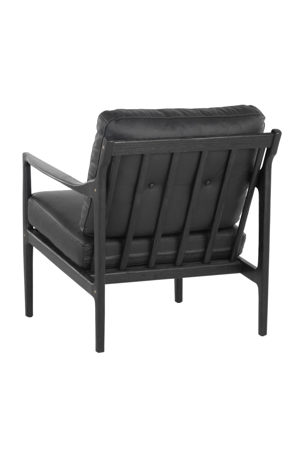Luxury Button-Tufted Leather Lounge Chair Modern Italian Style for Villa