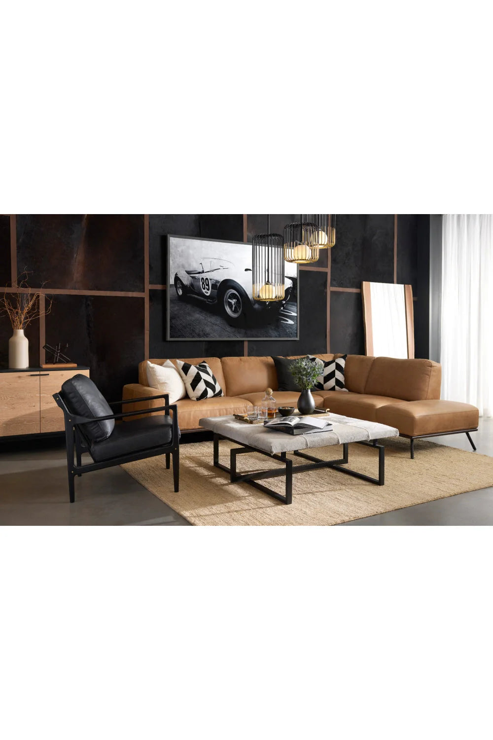 Luxury Button-Tufted Leather Lounge Chair Modern Italian Style for Villa