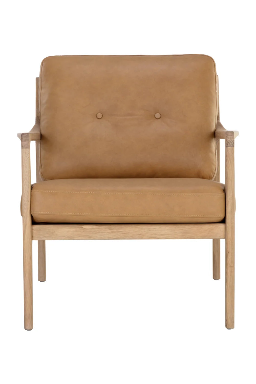 Luxury Button-Tufted Leather Lounge Chair Modern Italian Style for Villa