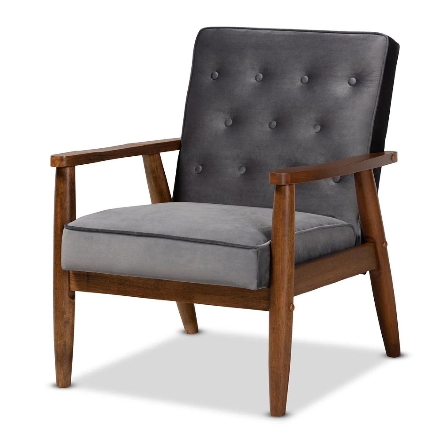 Luxury Button-Tufted Lounge Chair Modern Italian Style for Villa