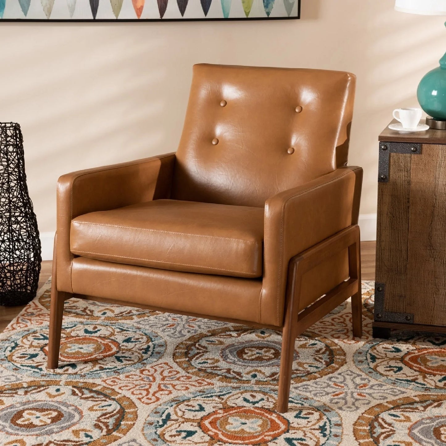 Luxury Button-Tufted Lounge Chair Modern Italian Style for Villa