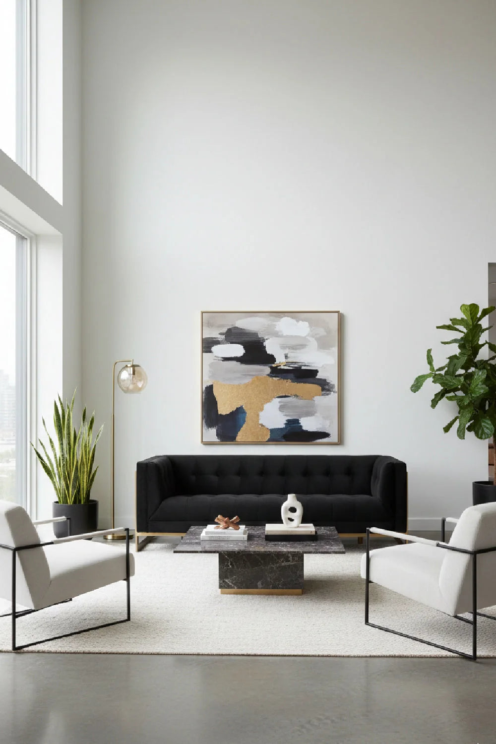 Luxury Button Tufted Sofa Modern Italian Style for Villa