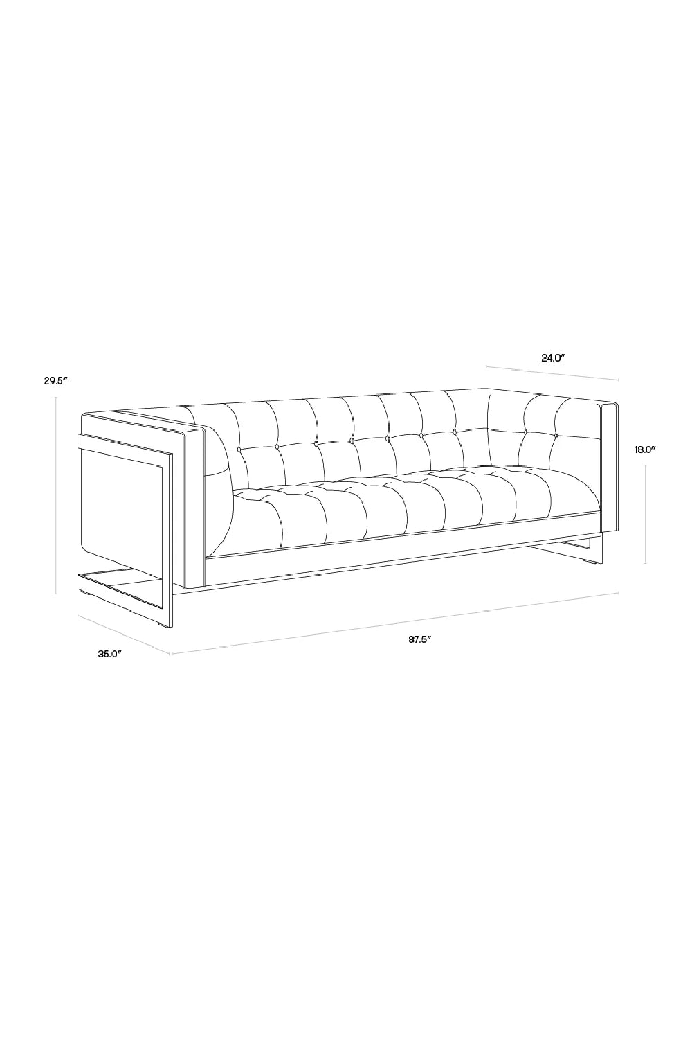 Luxury Button Tufted Sofa Modern Italian Style for Villa