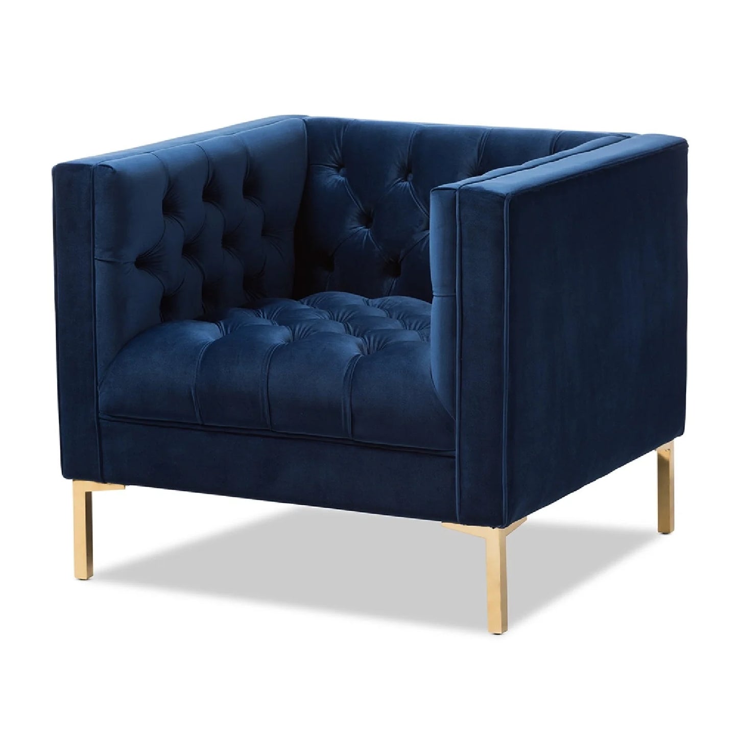 Luxury Button-Tufted Velvet Lounge Chair Modern Italian Style for Villa