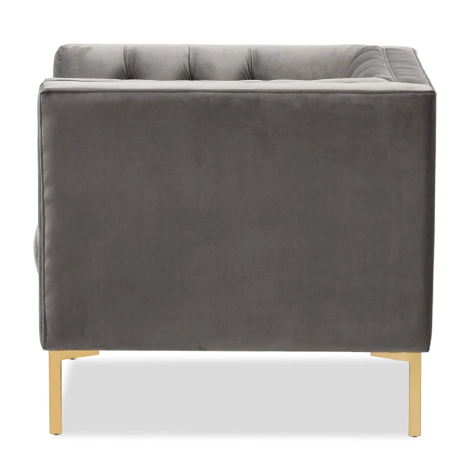 Luxury Button-Tufted Velvet Lounge Chair Modern Italian Style for Villa