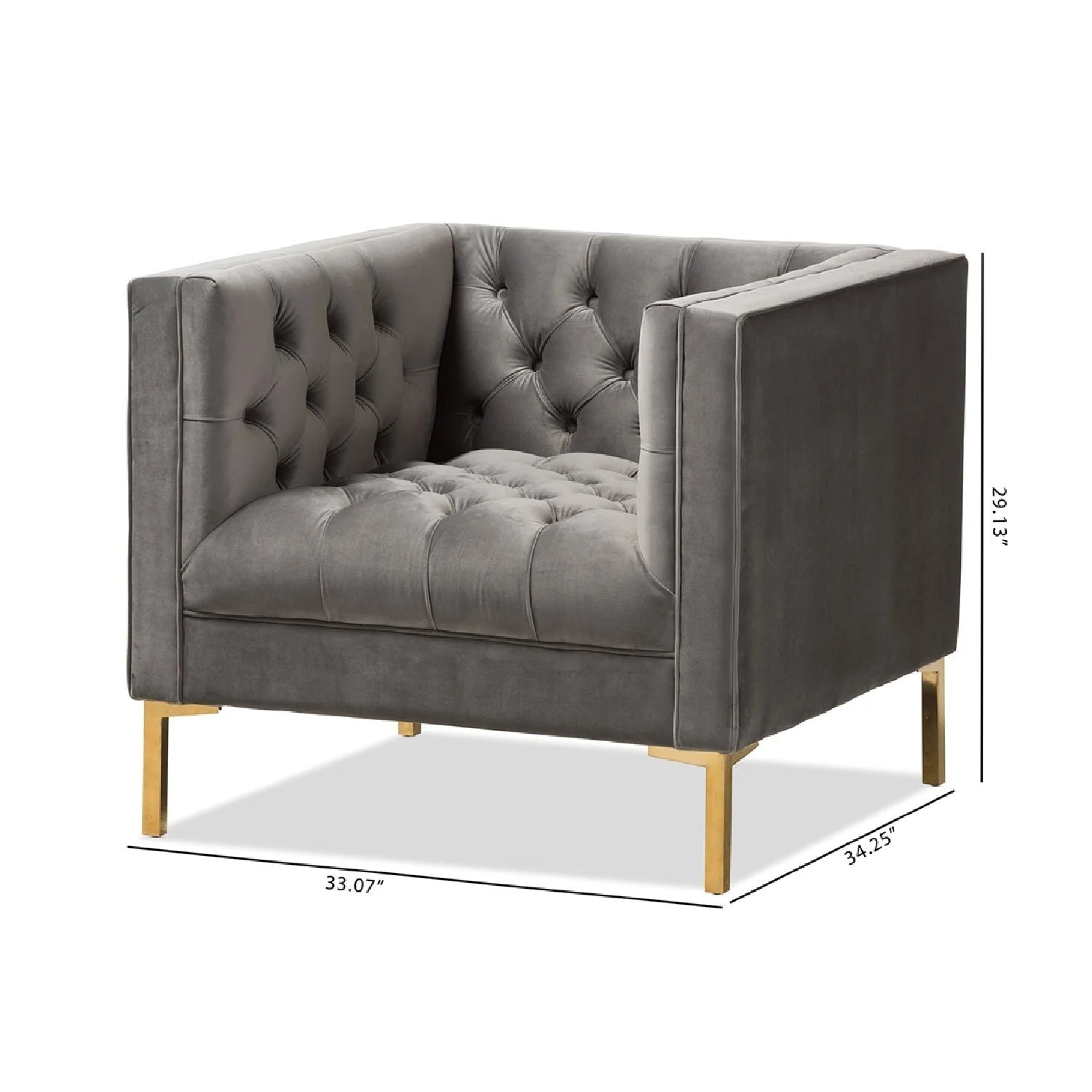 Luxury Button-Tufted Velvet Lounge Chair Modern Italian Style for Villa