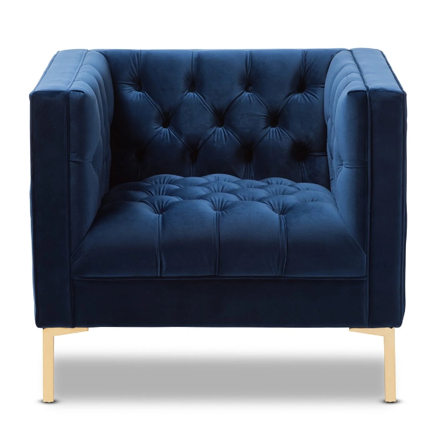 Luxury Button-Tufted Velvet Lounge Chair Modern Italian Style for Villa