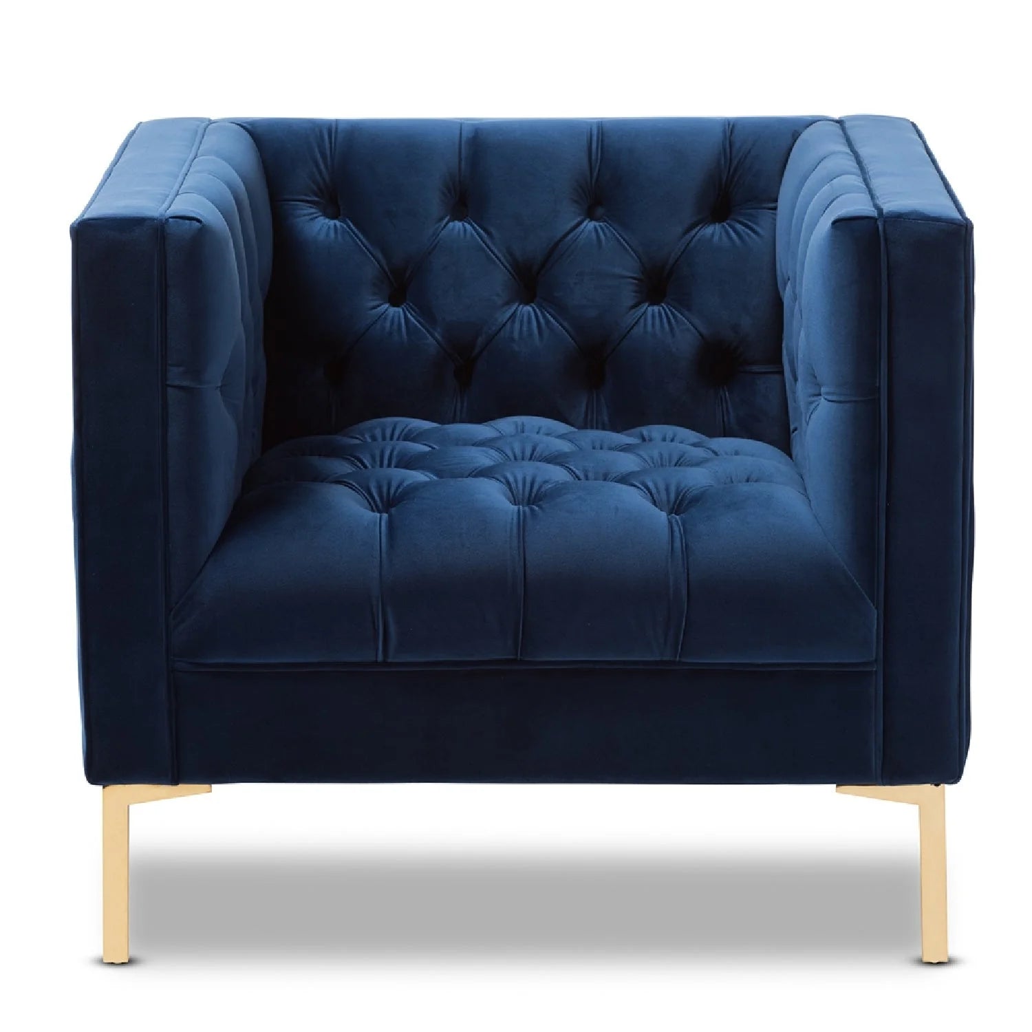 Luxury Button-Tufted Velvet Lounge Chair Modern Italian Style for Villa