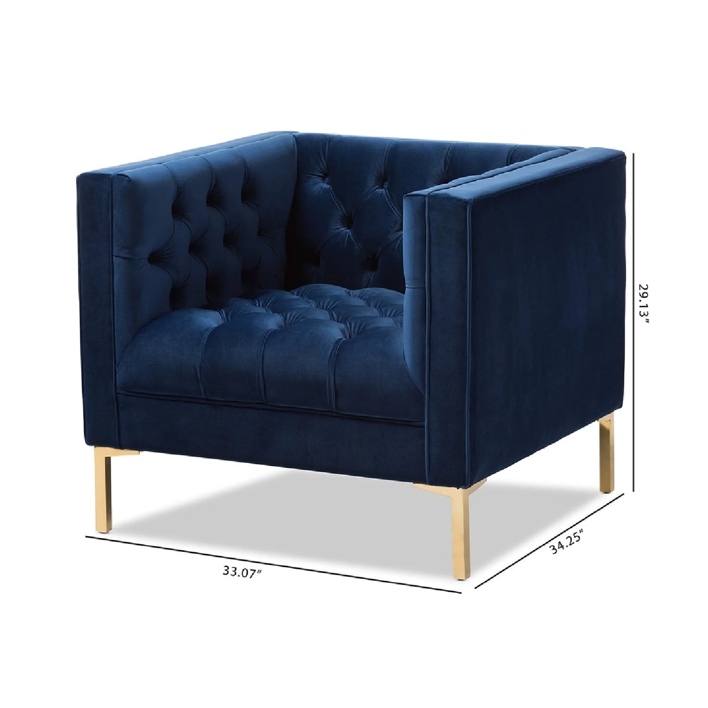 Luxury Button-Tufted Velvet Lounge Chair Modern Italian Style for Villa