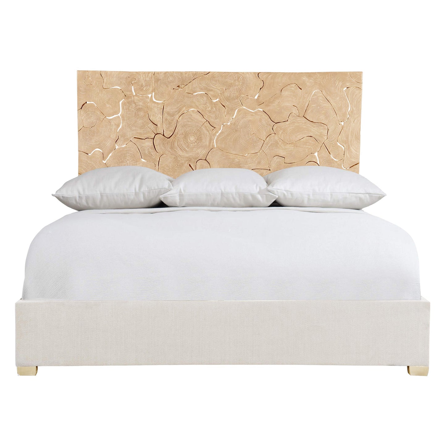 Luxury Calavaras Fabric Panel Bed Modern Italian Style for Villa