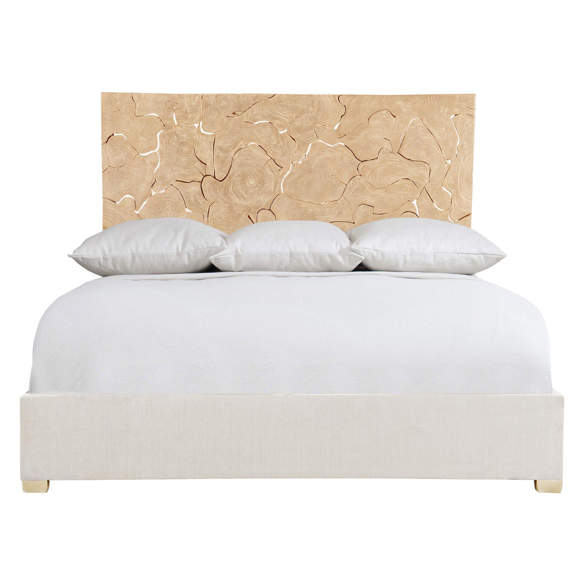 Luxury Calavaras Fabric Panel Bed Modern Italian Style for Villa